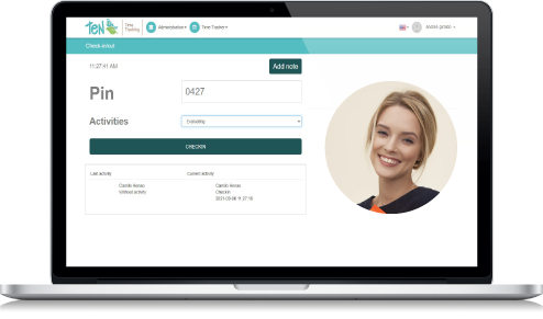 ck-in and Check-out</h2> 
<p> 
Help your employees keep track of their work hours with accurate check-in and check-out procedures.
</p>
<p> 
Allow your employees to record their hours worked with the accuracy and precision that your business needs.
</p>